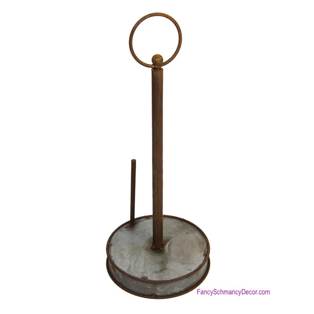 Galvanized And Rust Paper Towel Holder By The Round Top Collection Y17 Fancyschmancydecor 4280