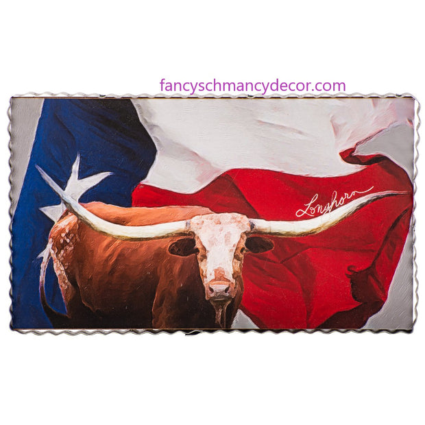 Texas Pride Longhorn and Flag Print by The Round Top Collection