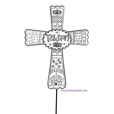 Color My Easter Cross Stake by The Round Top Collection E17033