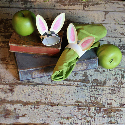 Bunny Ear Cream Napkin Ring by The Round Top Collection - FancySchmancyDecor - 1