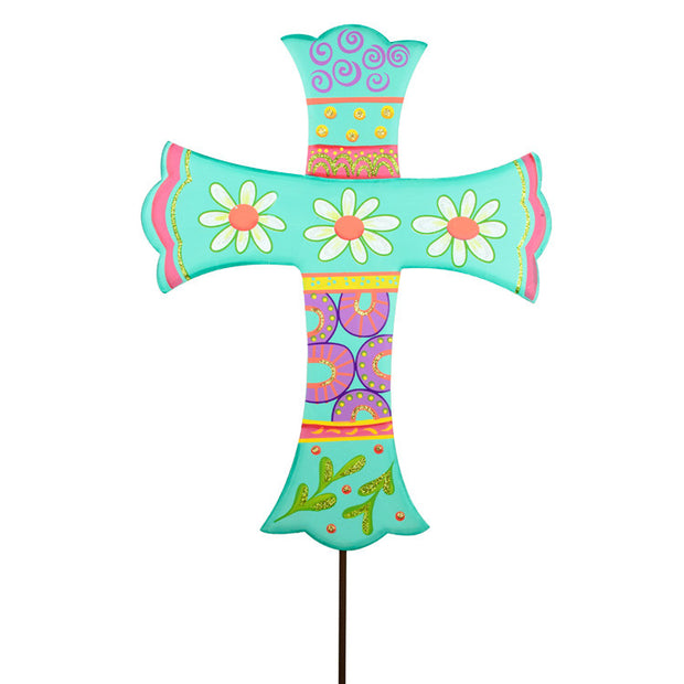 Folk Art Cross by The Round Top Collection E9076 - FancySchmancyDecor