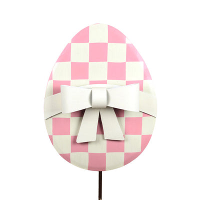 Pastel Pink Checked Egg The Round Top Collection E9085 - FancySchmancyDecor