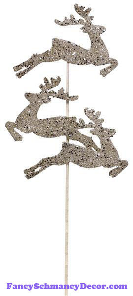 29.5" H Glitter Reindeer Champagne Spray