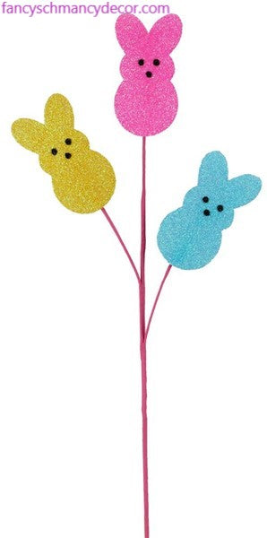 25"L Glitter Peep Bunny Spray